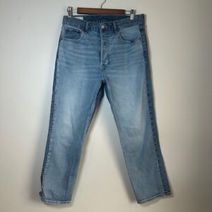 Gap Cheeky Straight Jeans Women 12R Blue High Rise Two Tone Side Panel 31